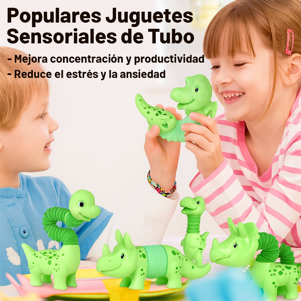 Set 3 Dinosaurios Flexibles Sensoriales