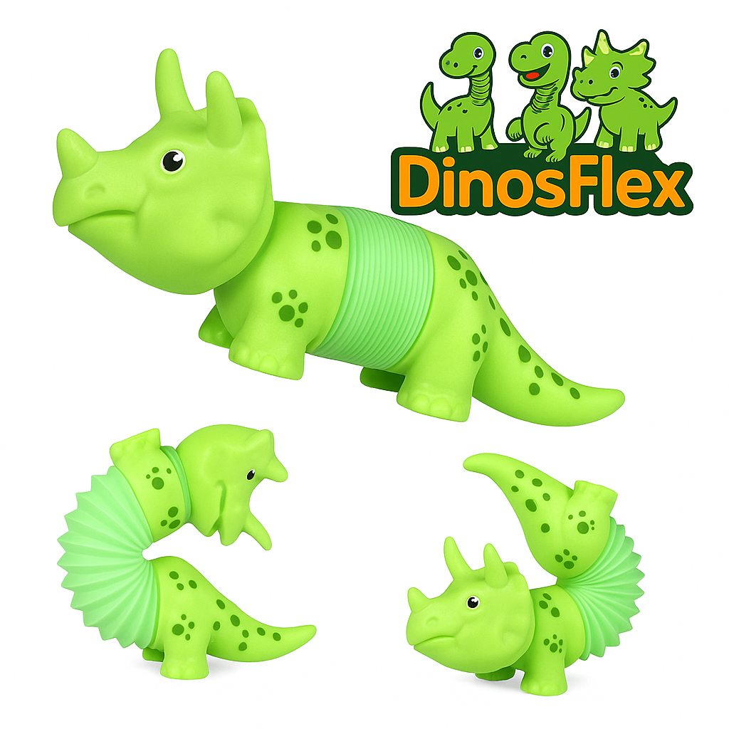 Set 3 Dinosaurios Flexibles Sensoriales